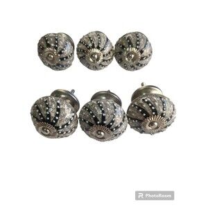 Vintage Ceramic Knobs/ Drawer Pulls Set of 6.